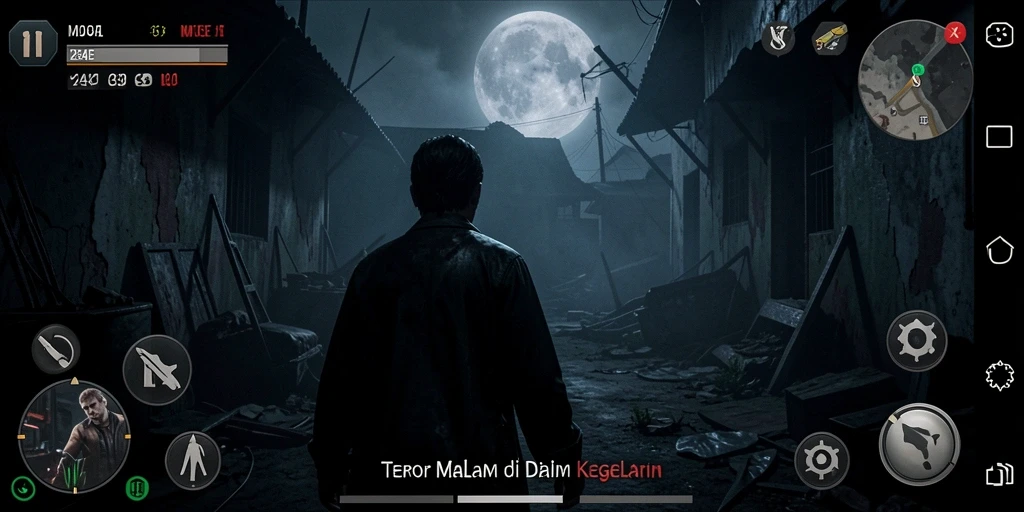 Gameplay 234E menampilkan suasana mencekam dan penuh ketegangan.