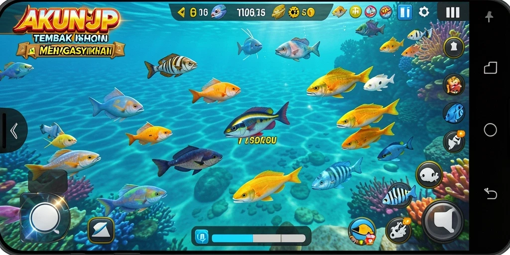 Tampilan menarik dalam gameplay Tembak Ikan AKUNJP.