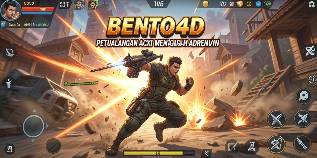 Tangkapan layar BENTO4D menampilkan aksi intens saat pemain melawan musuh.
