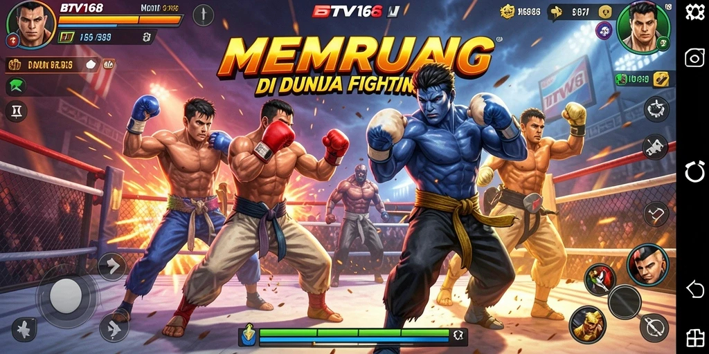 Tampilan gameplay BTV168 dengan pertarungan seru antara karakter-karakter unik.