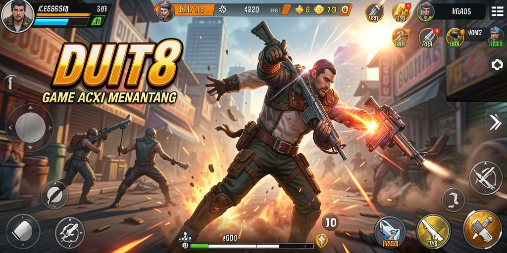 Tangkapan layar gameplay DUIT8 dengan aksi seru dan intens.