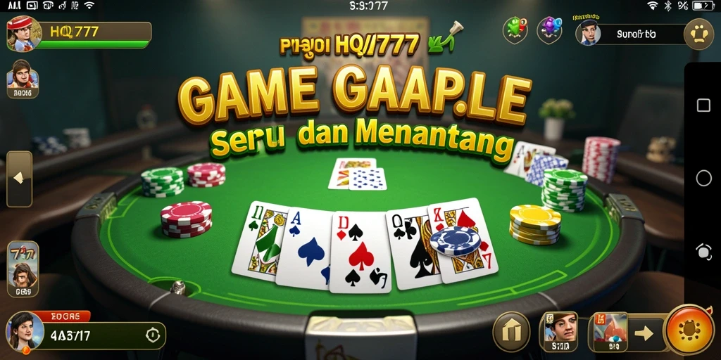 Tampilan gameplay Gaple yang menyenangkan di HQ777.