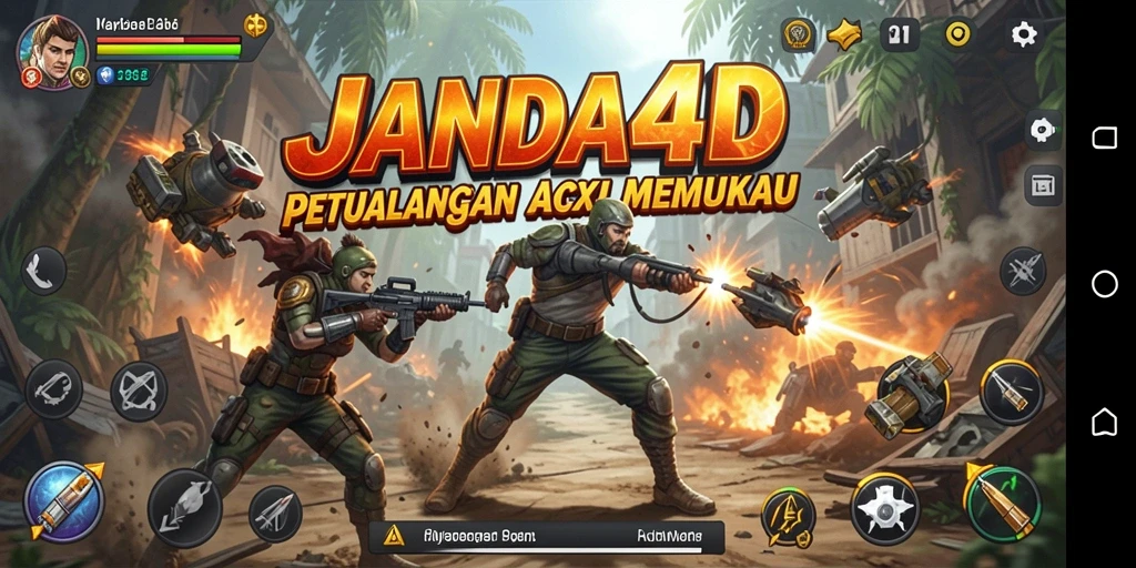 Tampilan gameplay aksi yang mendebarkan dari JANDA4D.