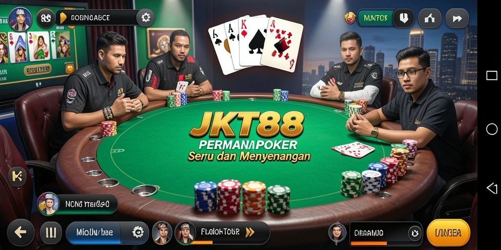 Tampilan gameplay seru dari JKT88 saat bermain Poker.