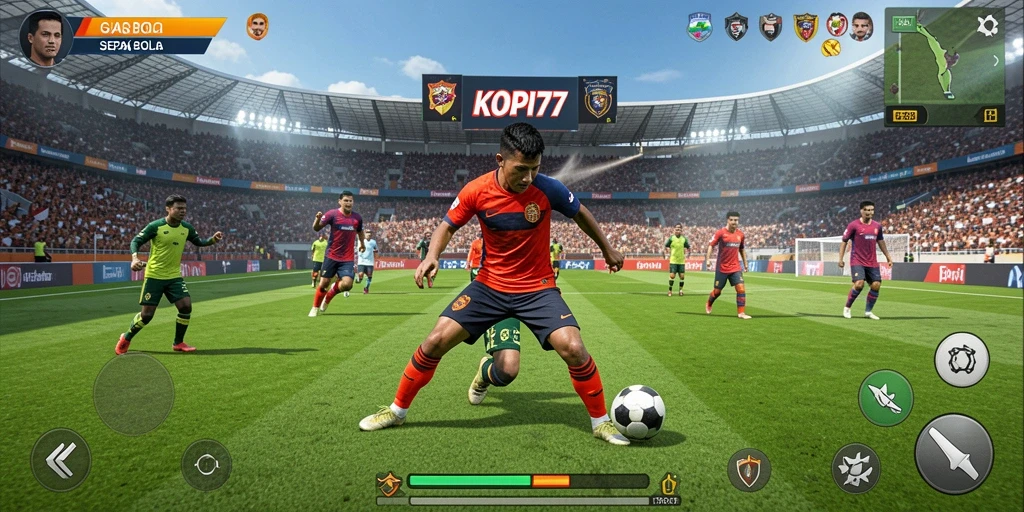 Gameplay KOPI77 yang mendebarkan dalam aksi sepak bola.