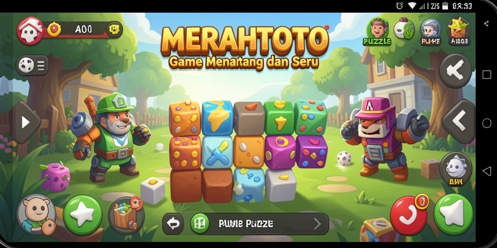 Screenshot gameplay MERAHTOTO menampilkan puzzle yang menantang dan seru.