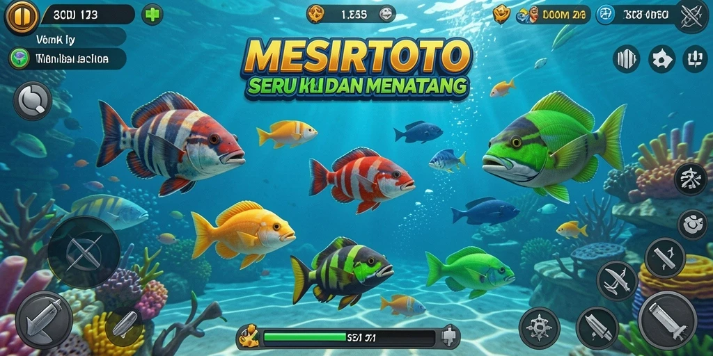 Tampilan gameplay <strong>MESIRTOTO</strong> yang seru saat menangkap ikan.
