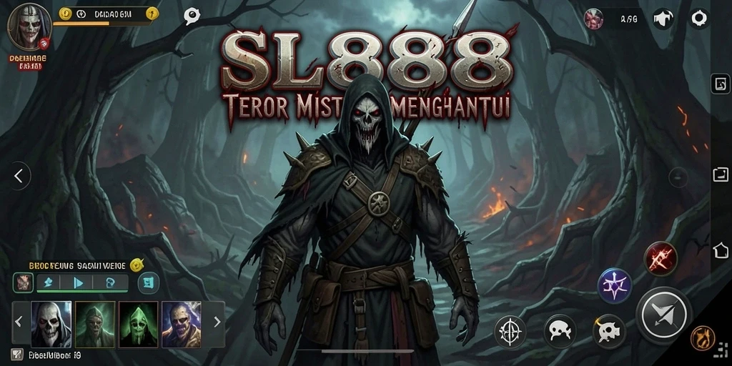 Screenshot gameplay SL888 yang menegangkan dalam suasana horor.