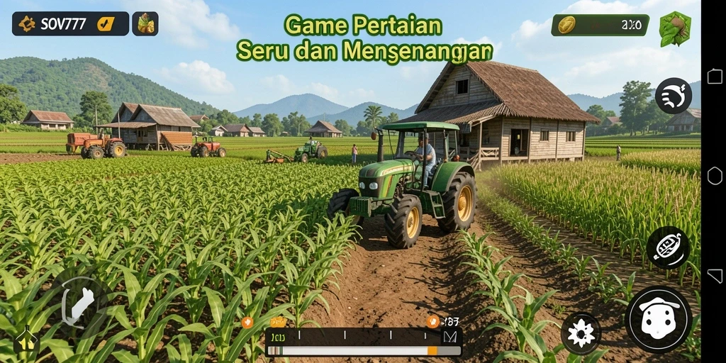 Tangkapan layar gameplay menarik dari SOV777 yang menunjukkan aktivitas bertani.