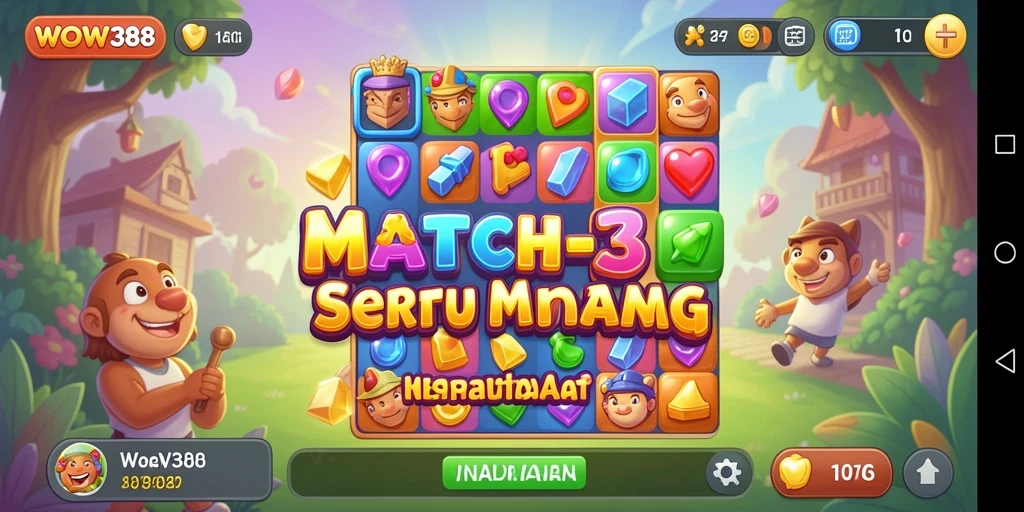 Tampilan gameplay WOW388 yang penuh warna dan menantang.